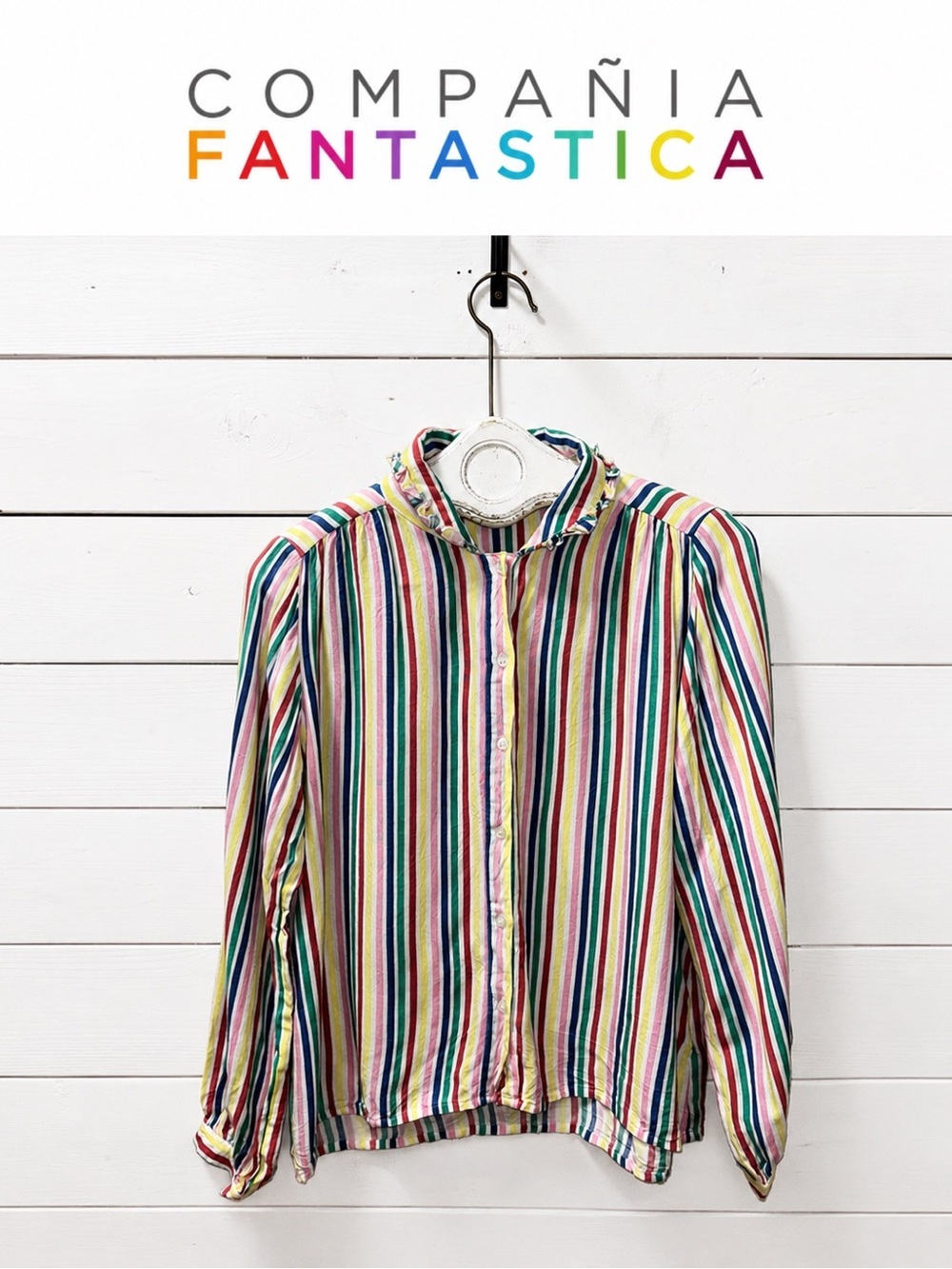Compañía Fantástica Multicolor Striped Button Blouse – Size L